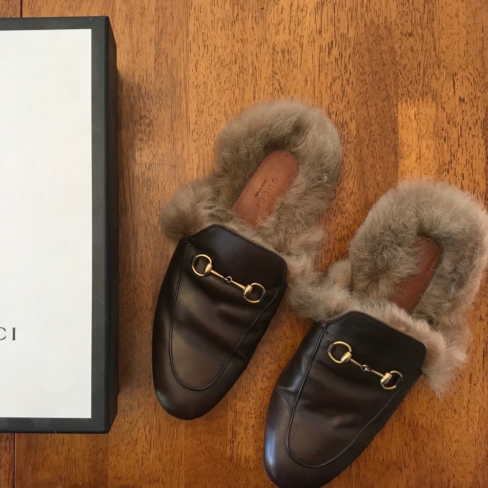 Princetown Genuine Shearling Loafer Mule in Brown
